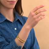 Bracelet jonc ajustable précieux métal doré à l'or fin - doré Dore