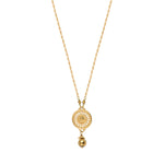 Collier pendentif réglable métal doré hématite - doré Dore