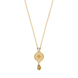 Collier pendentif réglable métal doré hématite - doré Dore