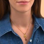 Collier pendentif réglable métal doré hématite - doré Dore