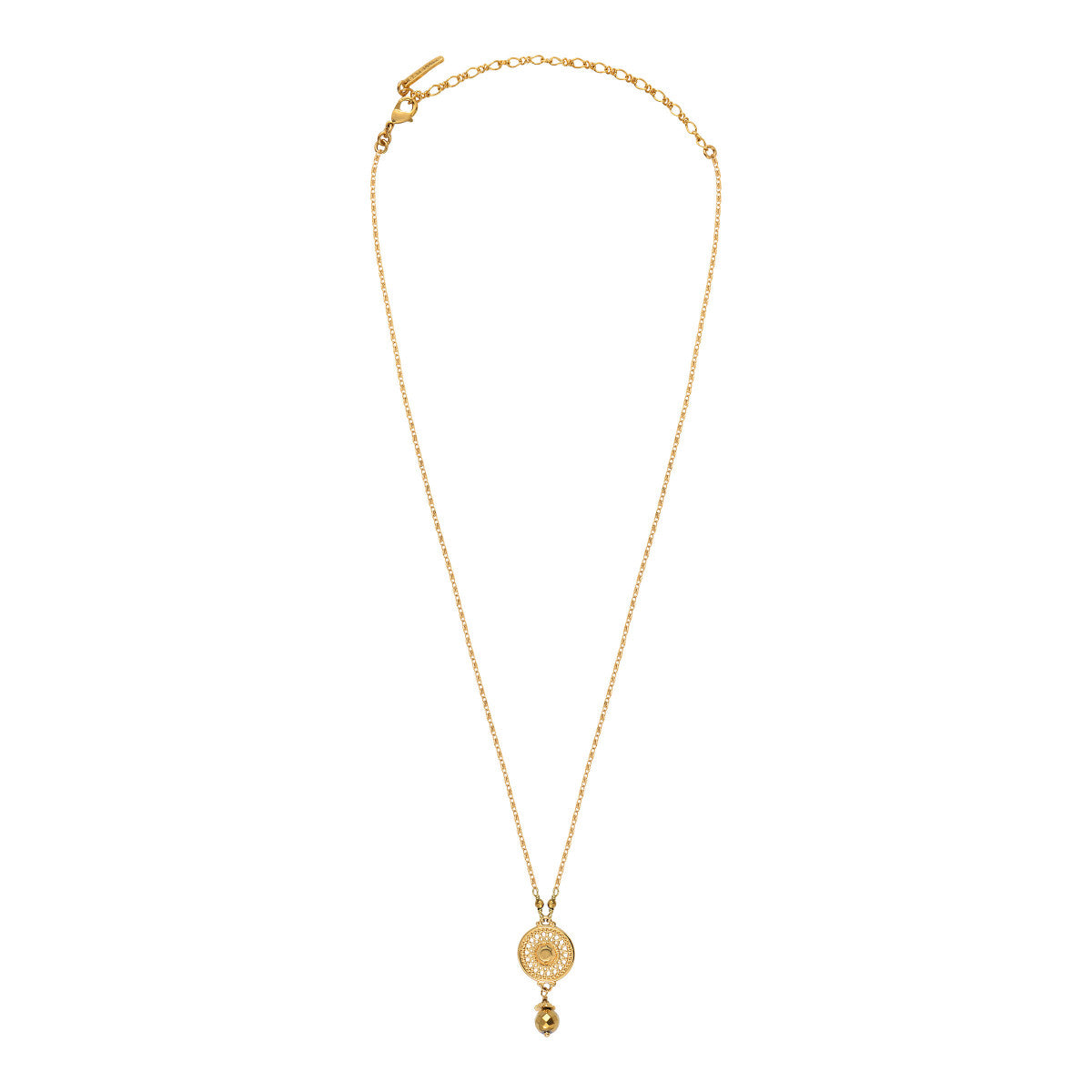 Collier pendentif réglable métal doré hématite - doré Dore