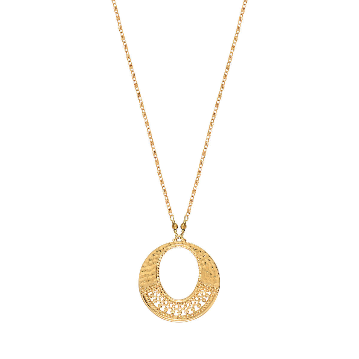 Collier pendentif réglable arty métal doré hématite - doré Dore