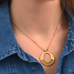 Collier pendentif réglable arty métal doré hématite - doré Dore