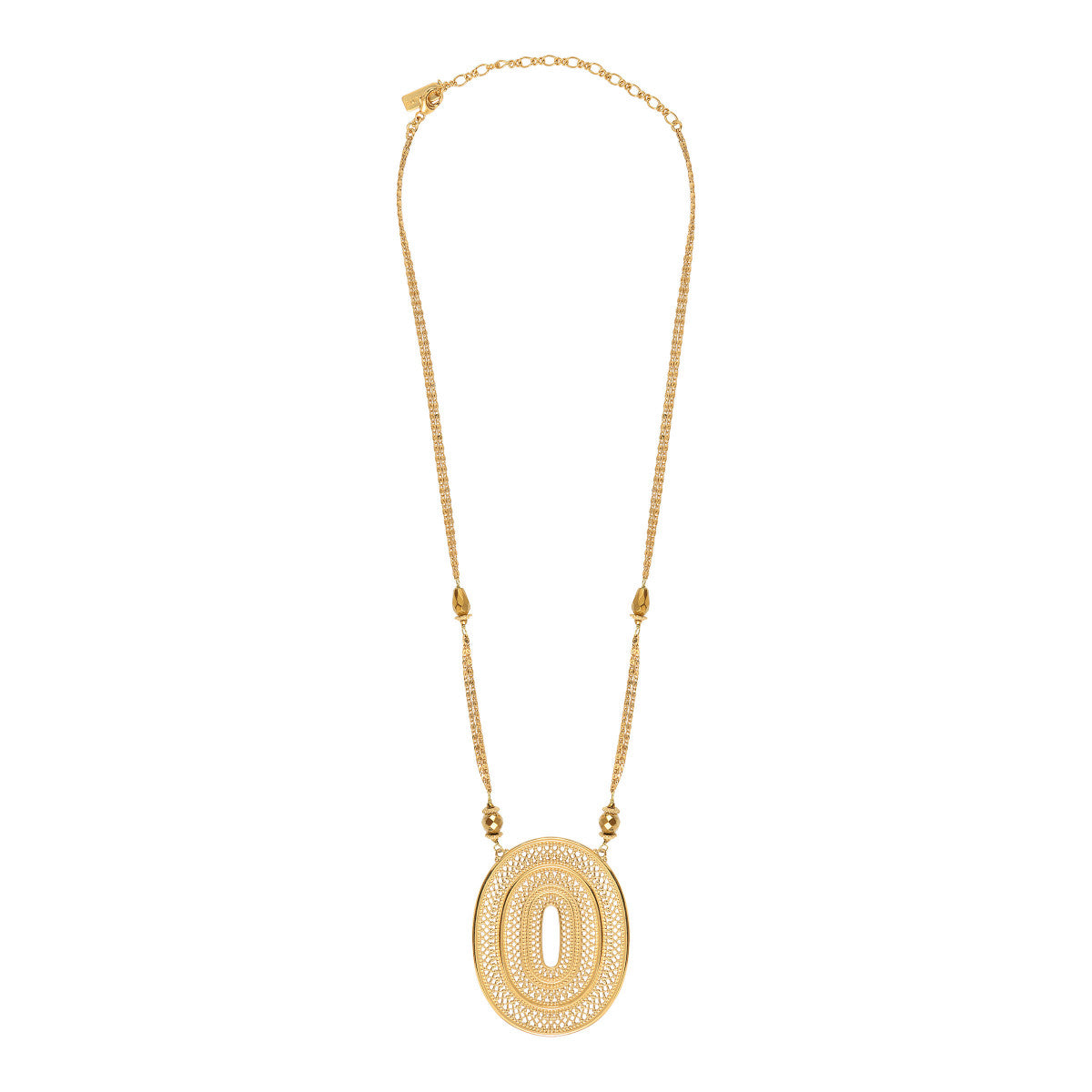 Collier pendentif réglable sophistiqué métal doré hématite - doré Dore