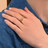 Bague fine ajustable métal doré ajouré - doré Dore