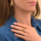 Bague ajustable métal doré ajouré NOOR - doré Dore