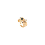 Bague ajustable précieuse onyx nacre - blanc Blanc