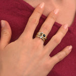 Bague ajustable précieuse onyx nacre - blanc Blanc