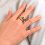 Bague ajustable tendance hématite agate - vert Vert