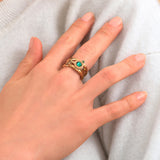 Bague ajustable tendance hématite agate - vert Vert