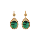 Boucles d'oreilles dormeuses modernes plume et cuir - vert Vert