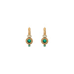 Boucles d'oreilles dormeuses mystérieuses agate et cristaux - vert Vert