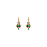 Boucles d'oreilles dormeuses mystérieuses agate et cristaux - vert Vert
