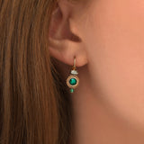 Boucles d'oreilles dormeuses mystérieuses agate et cristaux - vert Vert