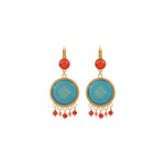 Boucles d'oreilles dormeuses baroques résine verre - turquoise Turquoise