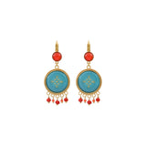 Boucles d'oreilles dormeuses baroques résine verre - turquoise Turquoise