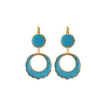 Boucles d'oreilles dormeuses intemporelles résine - turquoise Turquoise