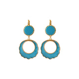 Boucles d'oreilles dormeuses intemporelles résine - turquoise Turquoise
