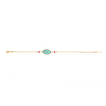 Bracelet chaînette réglable féminin résine perles - turquoise Turquoise
