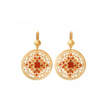 Boucles d'oreilles dormeuses raffinées bambou des mers cristaux Prestige - rouge Rouge