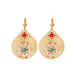 Boucles d'oreilles dormeuses festives pierres dures cristaux Prestige - multicolore Multi