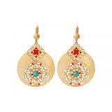 Boucles d'oreilles dormeuses festives pierres dures cristaux Prestige - multicolore Multi