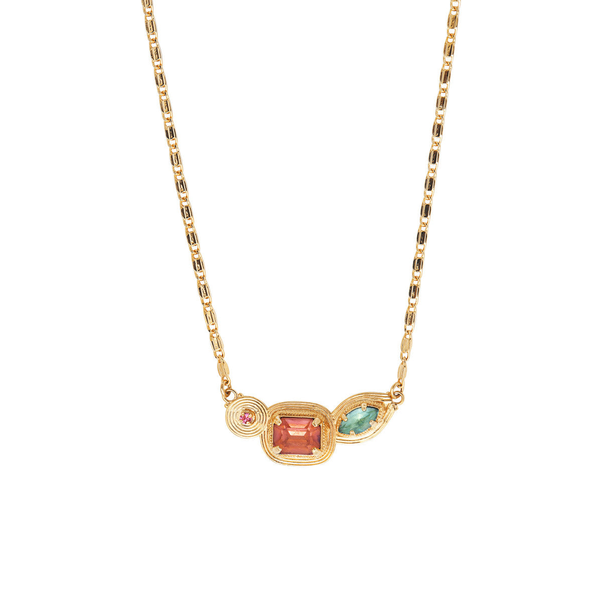 Collier mi-long cristaux Prestige Soleil - multicolore Multi