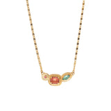 Collier mi-long cristaux Prestige Soleil - multicolore Multi