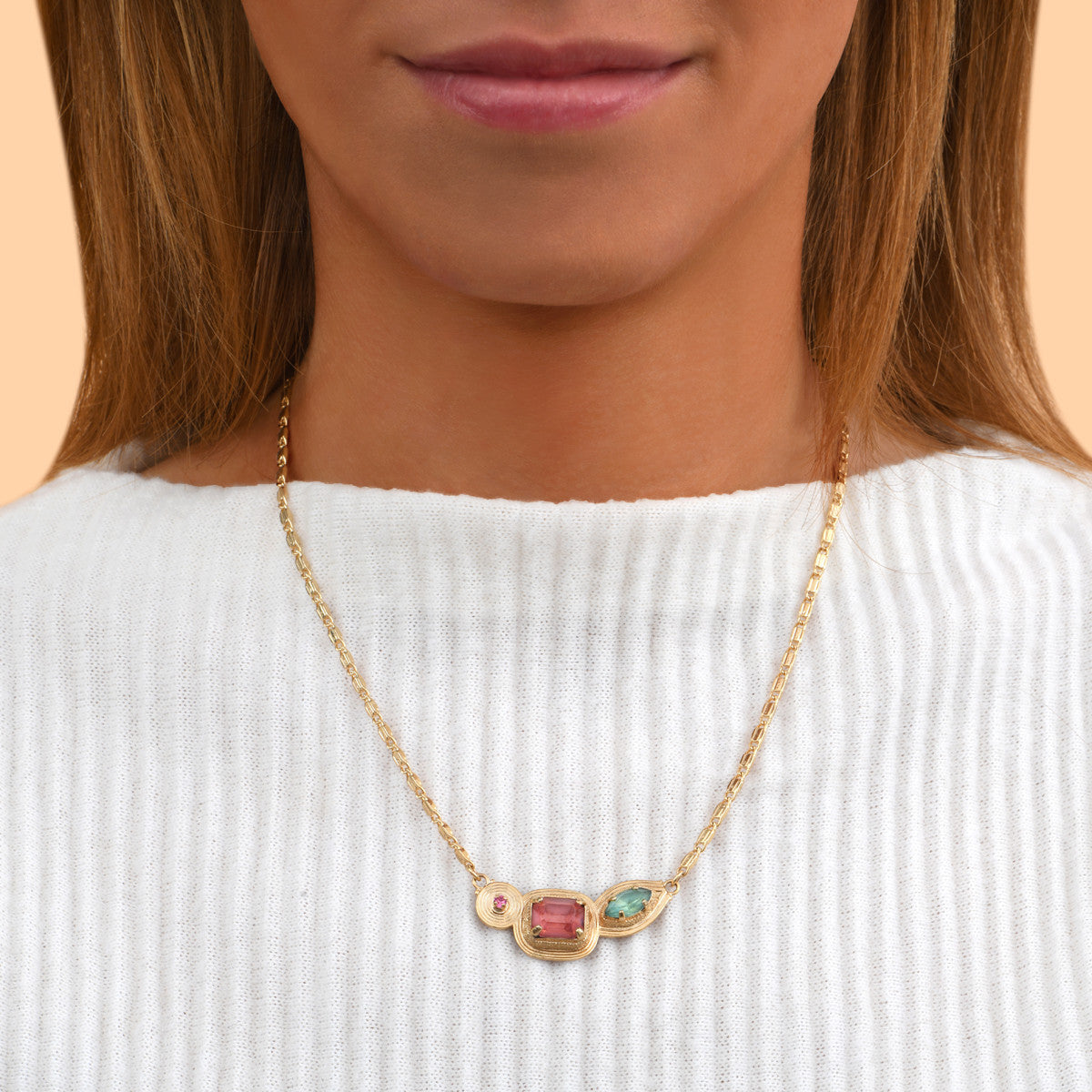 Collier mi-long cristaux Prestige Soleil - multicolore Multi