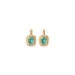 Boucles d'oreilles dormeuses féminines cristal - vert Turquoise