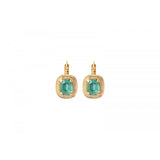 Boucles d'oreilles dormeuses féminines cristal - vert Turquoise