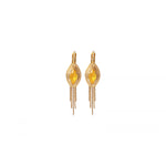 Boucles d'oreilles dormeuses solaires cristal - jaune Jaune