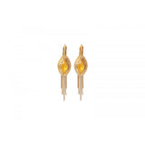 Boucles d'oreilles dormeuses solaires cristal - jaune Jaune