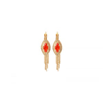 Boucles d'oreilles dormeuses glamour cristal - rouge Rouge