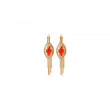 Boucles d'oreilles dormeuses glamour cristal - rouge Rouge