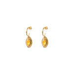 Boucles d'oreilles créoles cristal - jaune Jaune