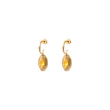 Boucles d'oreilles créoles cristal - jaune Jaune