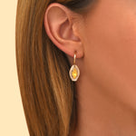 Boucles d'oreilles créoles cristal - jaune Jaune