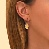 Boucles d'oreilles créoles cristal - jaune Jaune