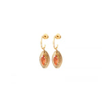 Boucles d'oreilles créoles cristal - rose Multi