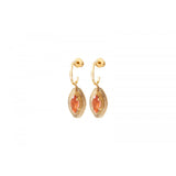 Boucles d'oreilles créoles cristal - rose Multi
