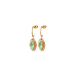 Boucles d'oreilles créoles cristal - vert Turquoise