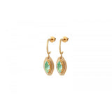 Boucles d'oreilles créoles cristal - vert Turquoise