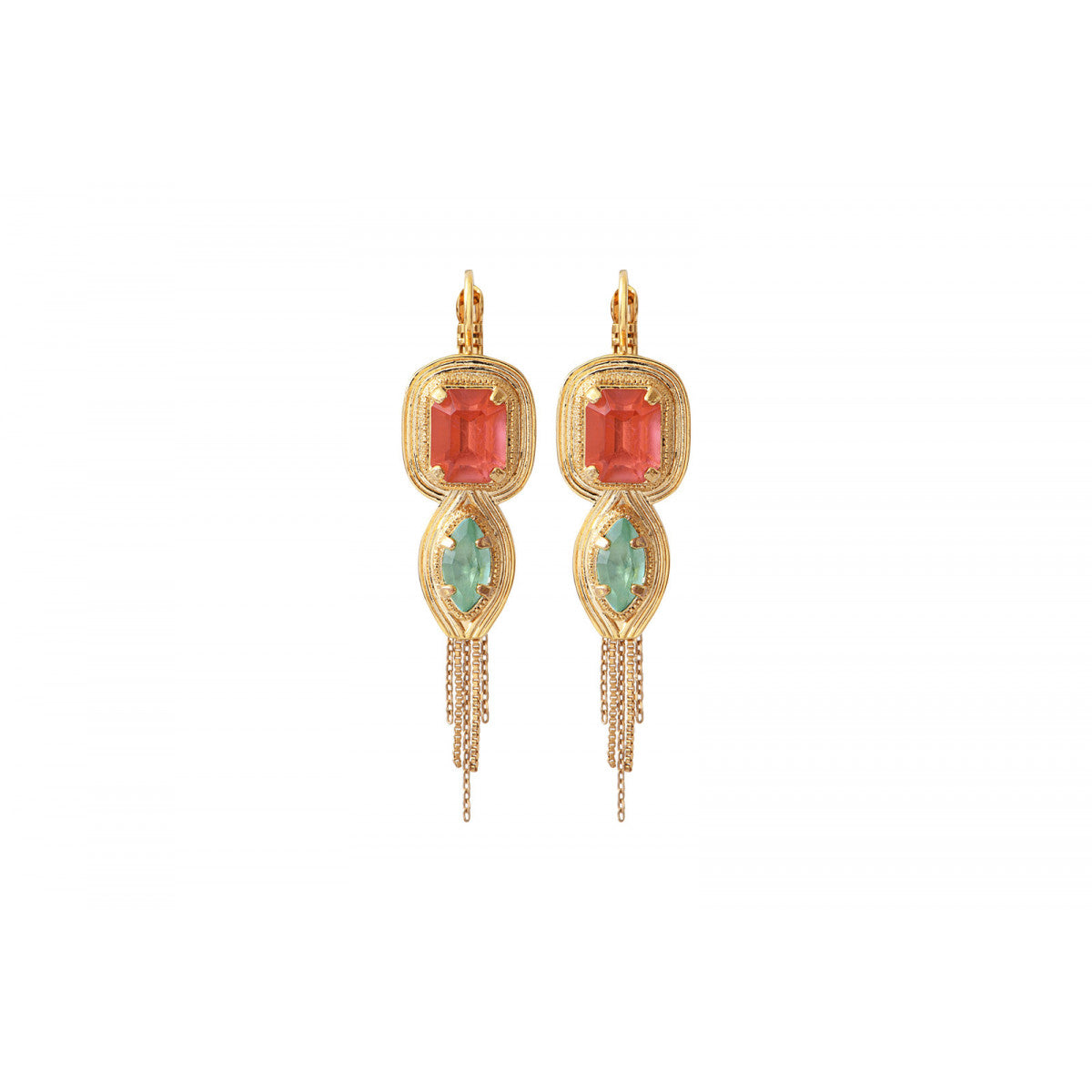 Boucles d'oreilles SOLEIL dormeuses cristaux - multicolore Multi