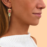 Boucles d'oreilles SOLEIL dormeuses cristaux - multicolore Multi