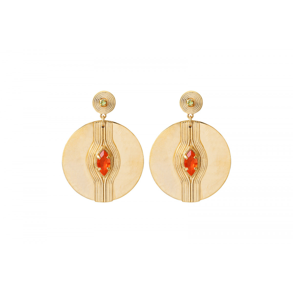 Boucles d'oreilles percées romantiques cristaux - rouge Rouge