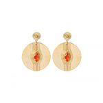 Boucles d'oreilles percées romantiques cristaux - rouge Rouge