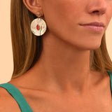 Boucles d'oreilles percées romantiques cristaux - rouge Rouge
