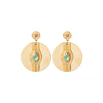 Boucles d'oreilles percées tendance cristaux - vert Turquoise