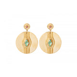 Boucles d'oreilles percées tendance cristaux - vert Turquoise